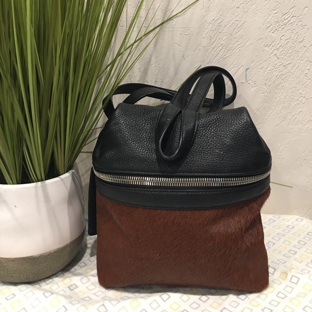 Kara Small Leather/Fur Backpack